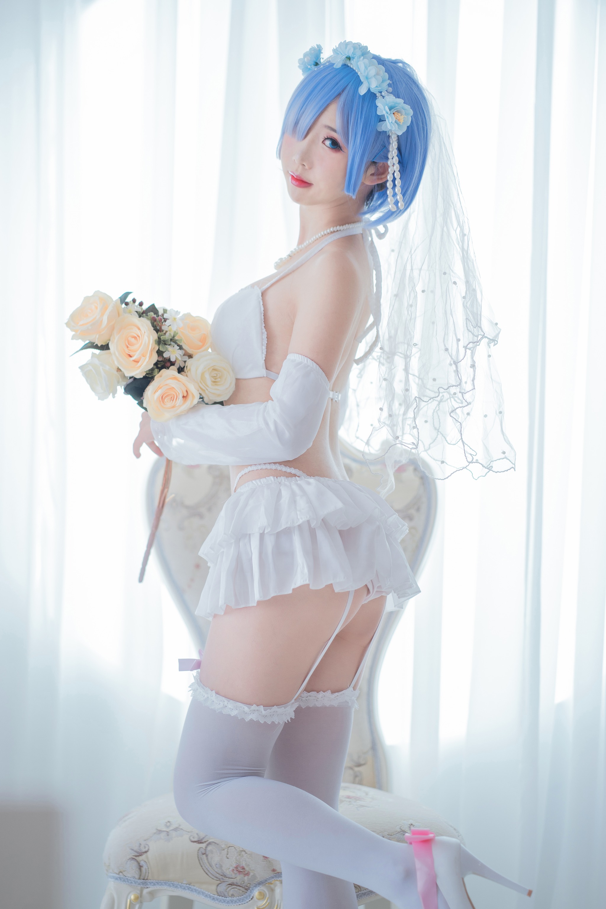 图片[1]-面饼仙儿 – NO.044 Coser面饼仙儿 花嫁蕾姆 [28P]-XikXak